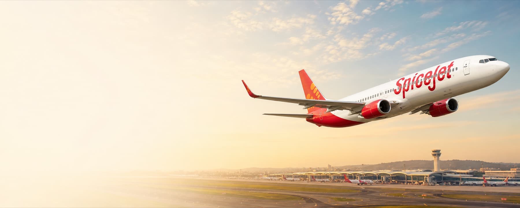 SpiceJet aircraft above an airport for the SpiceJet flight offers guide