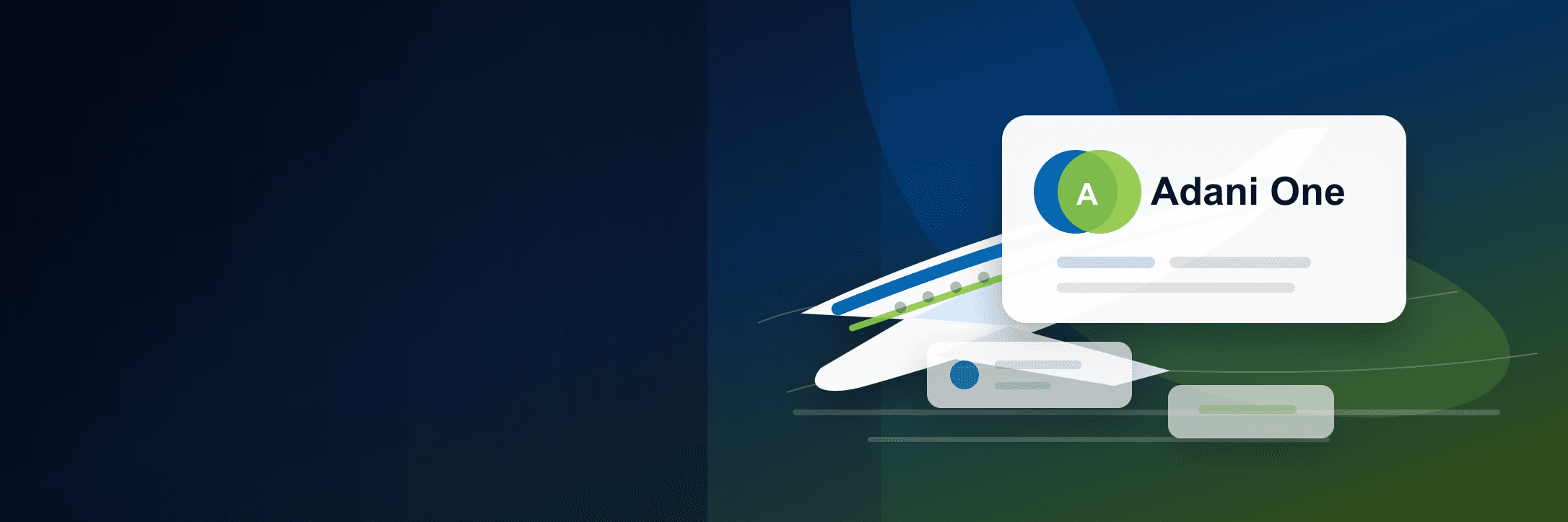 Adani One flight booking offers hero with brand logo and travel deal imagery