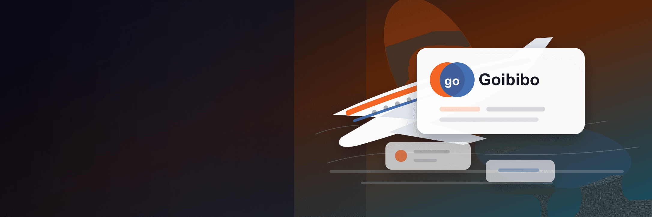 Goibibo flight booking offers hero with brand logo and travel deal imagery